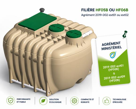 Filière compacte Hydréal Hydrofiltre 5EH sortie basse